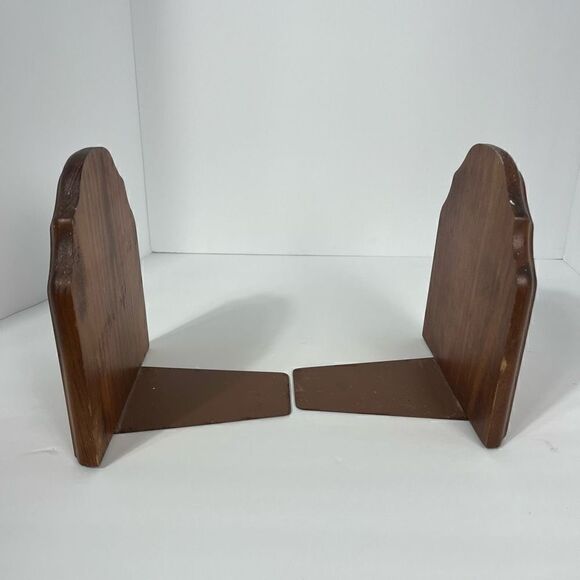 Vintage Wooden Carved Owl Bookends 7” - Picture 3 of 9